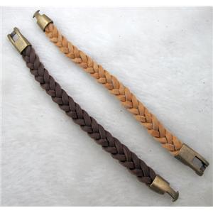 Genuine Leather Bracelet, Mix, 16mm wide, 8 inch length