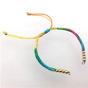 nylon wire bracelet chain, multi color, approx 4mm, 15cm length