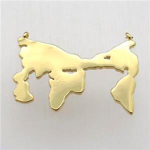 copper worldsmap pendant, gold plated, approx 18-30mm