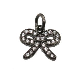 copper knot pendant paved zircon, black plated, approx 9-11mm