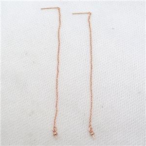 copper Stud Earrings wire, rose gold, approx 100mm length