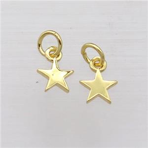 copper star pendant, gold plated, approx 7mm
