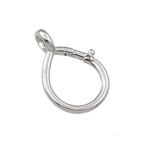 copper lobster clasp, platinum plated, approx 17-26mm