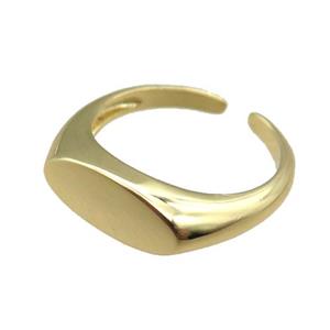 copper Rings, adjustable, gold plated, approx 6mm, 18mm dia