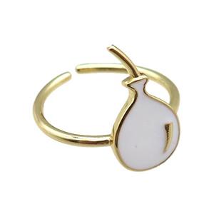 copper rings with white enameling ballon, gold plated, approx 10-17mm, 20mm dia