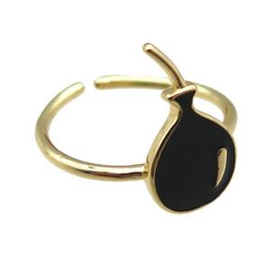 copper rings with black enameling ballon, gold plated, approx 10-17mm, 20mm dia