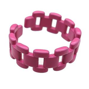 copper rings with pink lacquered, approx 7mm, 18mm dia