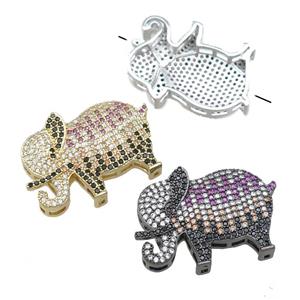 copper elephant beads pave zircon, mixed, approx 20-28mm