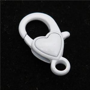 Alloy Lobster Clasp with white Lacquered Fired, approx 10-21mm