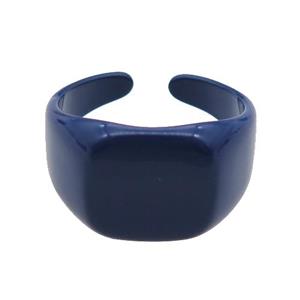 copper Ring with navyblue fire Lacquered, approx 12mm, 18mm dia