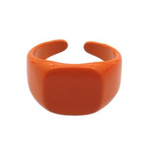 copper Ring with orange fire Lacquered, approx 12mm, 18mm dia