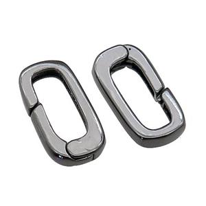 copper Carabiner Clasp, black plated, approx 9-18.5mm