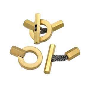 Stainless Steel CordEnd Clasp gold plated, approx 5-20mm, 20mm, 4mm hole