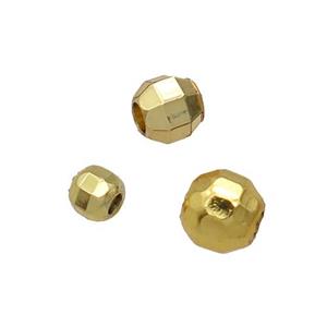 Copper Round Spacer Beads Faceted 18K Gold Plated, approx 2mm