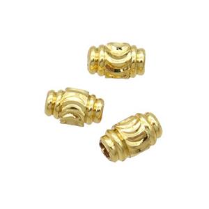 Copper Tube Beads 18K Gold Plated, approx 4x6.5mm