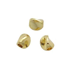 Copper Twist Beads 18K Gold Plated, approx 4x5mm