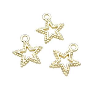 Alloy Star Pendant 18K Gold Plated, approx 15mm