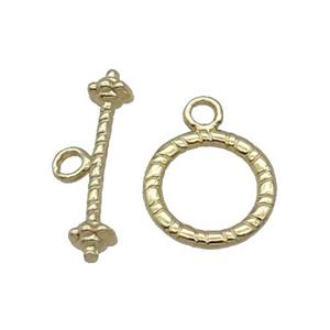 Copper Toggle Clasp Gold Plated, approx 12mm, 20mm length