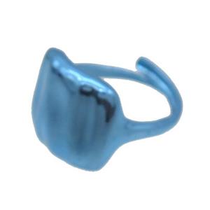 Copper Ring With Blue Lacquered Adjustable, approx 15-18mm, 18mm dia