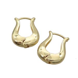 Copper Latchback Earring Gold Plated, approx 16-20mm