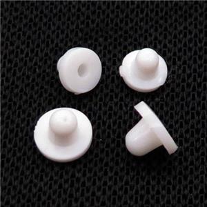 Silicon Earring Back Nut White, approx 7mm