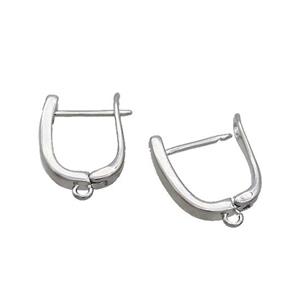 Copper Latchback Earring Platinum Plated, approx 12-16mm