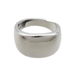 Copper Ring Adjustable Platinum Plated, approx 12mm, 18mm dia