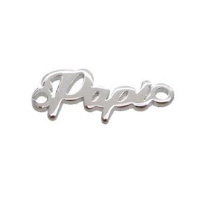 Copper Papi Connector Letter Platinum Plated, approx 15mm