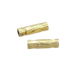 Copper Tube Beads Gold Plated, approx 3-10mm, 2mm hole