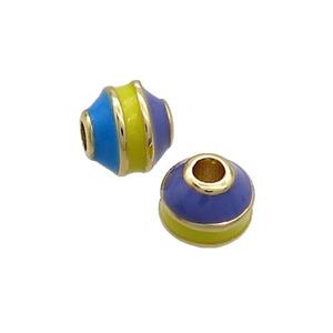 Copper Bicone Beads Enamel Multicolor Gold Plated, approx 7-7.5mm