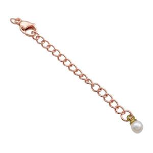 Copper Necklace Extender Chain Rose Gold, approx 50mm length