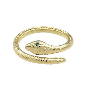 Copper Snake Rings Pave Zircon Gold Plated, approx 5mm, 18mm dia