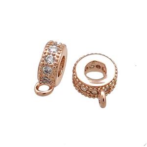 Copper Bails Pave Zircon Rose Gold, approx 8mm