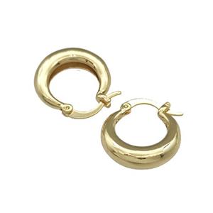Copper Latchback Earrings Gold Plated, approx 18mm