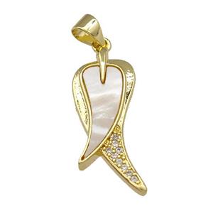 Copper Capsicum Chili Charms Pendant Pave Shell Zirconia 18K Gold Plated, approx 10-25mm