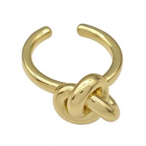 Copper Rings Knot Gold Plated, approx 13mm, 18mm dia