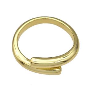 Copper Rings Adjustable Gold Plated, approx 7mm, 18mm dia