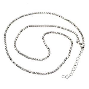 Copper Necklace Chain Platinum Plated, approx 2mm, 40-45cm length