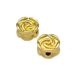 Copper Flower Beads Gold Plated, approx 7mm