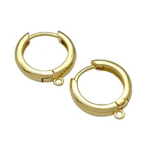 Copper Hoop Earrings Gold Plated, approx 16mm