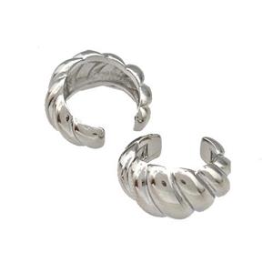Copper Rings Spiral Platinum Plated, approx 6mm, 13.5mm dia