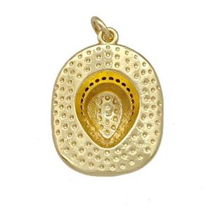Copper Pendant With Cabochon Pad Gold Plated, approx 16.5-19mm