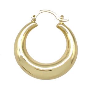 Copper Latchback Earrings Hollow Gold Plated, approx 30mm
