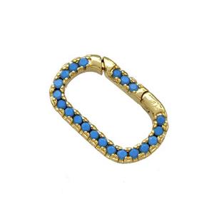 Copper Carabiner Clasp Micro Pave Zirconia Gold Plated, approx 10-17mm