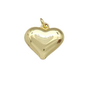 Copper Heart Pendant Hollow Gold Plated, approx 16mm