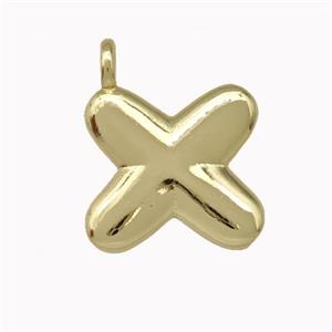 Copper Letter-X Pendant Gold Plated, approx 12-14mm