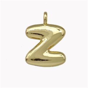 Copper Letter-Z Pendant Gold Plated, approx 12-14mm