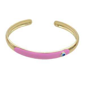 Copper Bangle Pink Enamel Gold Plated, approx 8mm, 55-65mm dia