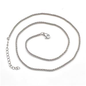 Copper Necklace Chain Platinum Plated, approx 2mm, 43-48cm length