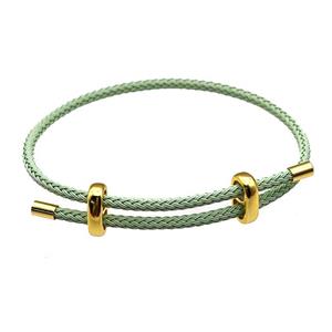 Mint Green Tiger Tail Steel Bracelet Adjustable, approx 3mm thickness